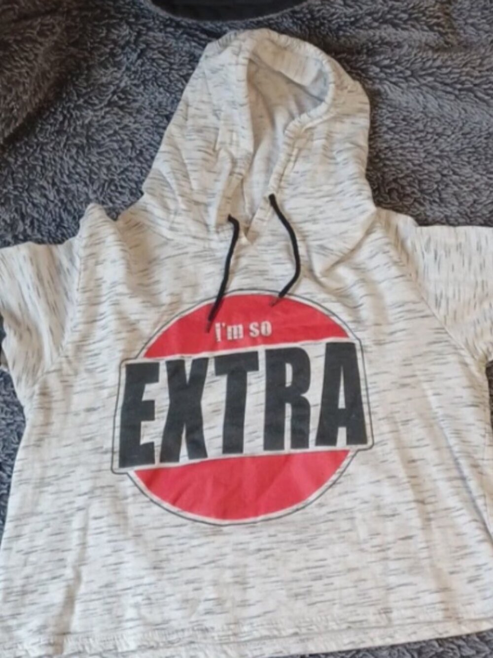 On Fire Large Hoodie Crop Top Shirt Long Sleeve I'm So Extra Graphic